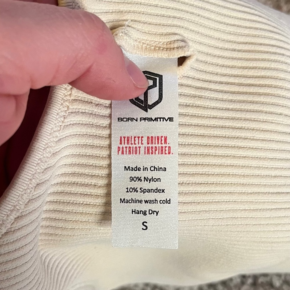 Born Primitive Beige Ribbed Crop Tank Top - Picture 3 of 3